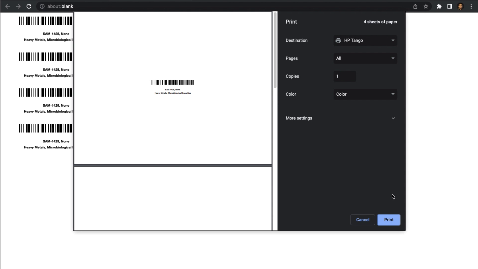 How To Print Barcode Labels QBench LIMS Help Center