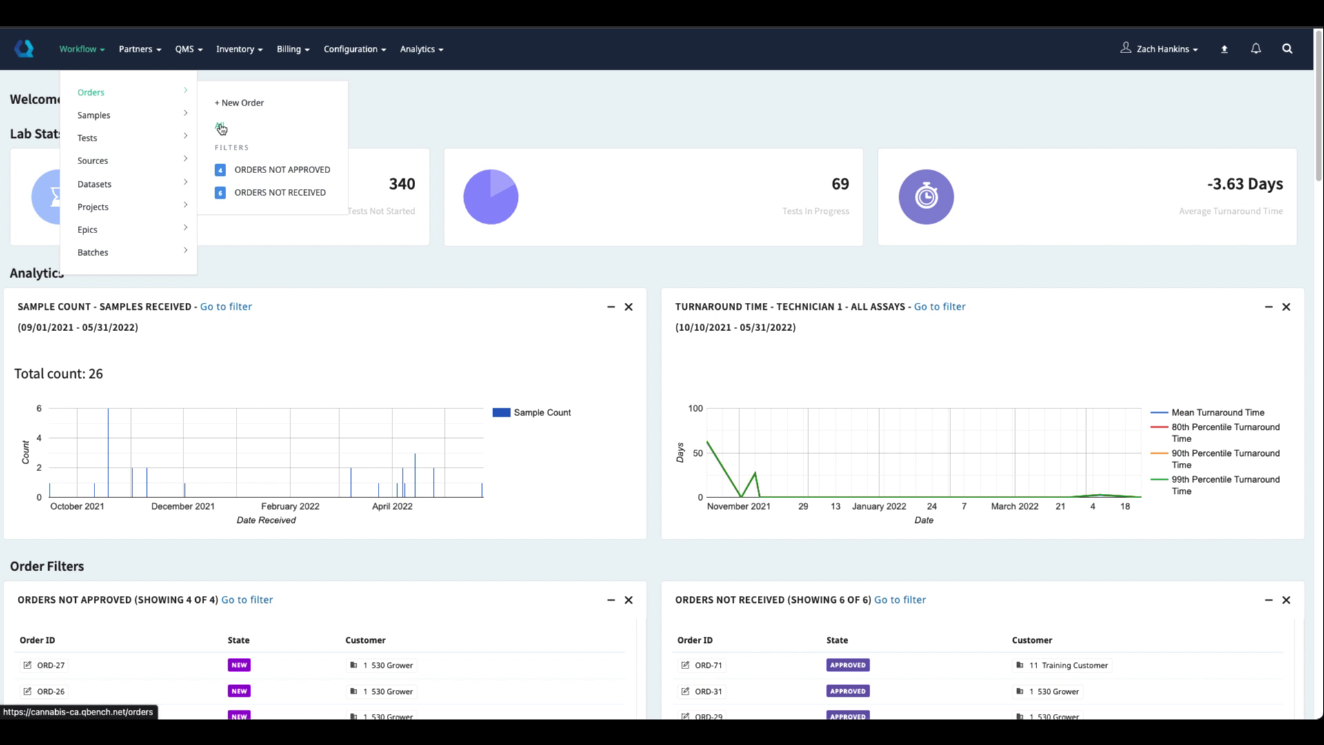 Overview Order Screen – QBench LIMS Help Center