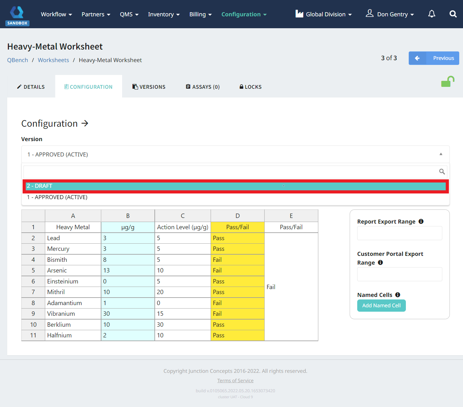 Previewing Draft Worksheets QBench LIMS Help Center
